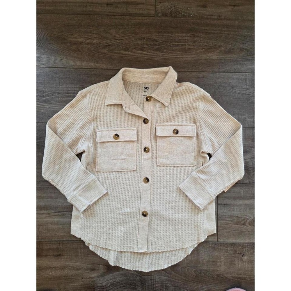 So girls waffle knit‎ oversized top 6-7